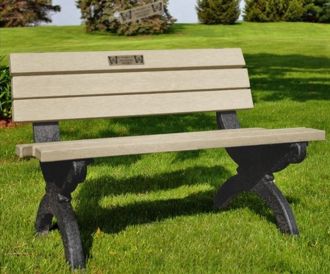 4 Foot Monarque Memorial Park Bench with Laminate Plaque
