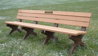 8 Foot Monarque Memorial Park Bench with Laminate Plaque