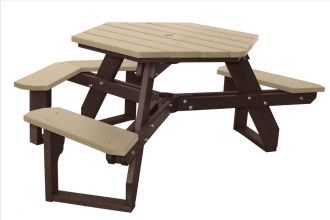 Open Hexagon Wheelchair Access Plastic Picnic Table