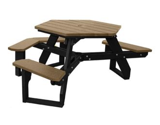 Open Hexagon Wheelchair Access Plastic Picnic Table