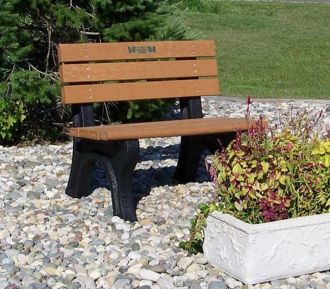 4 Foot Park Classic Memorial Bench with Laminate Plaque