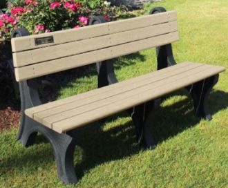 6 Foot Park Classic Memorial Bench with Plaque