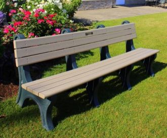 8 Foot Park Classic Memorial Bench with Plaque