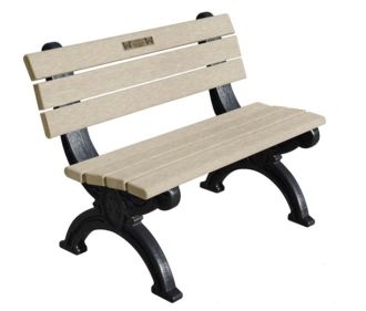 4-Foot Silhouette Memorial Park Bench With Laminate Plaque