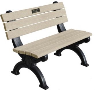4-Foot Silhouette Memorial Park Bench With Plaque