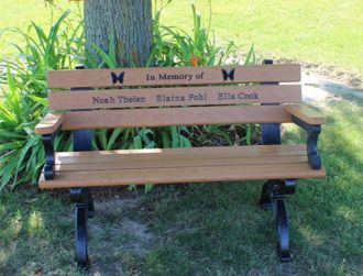 4-Foot Silhouette Memorial Park Bench With Arm Rest