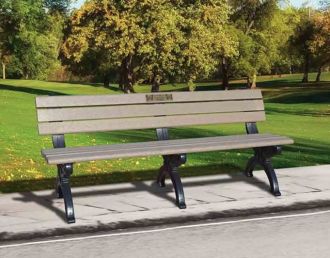 6 Foot Silhouette Memorial Park Bench With Laminate Plaque