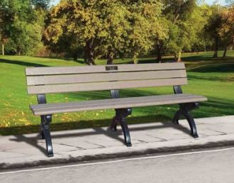 6 Foot Silhouette Memorial Park Bench With Plaque