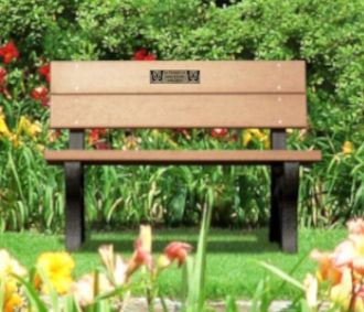 Traditional Memorial Park Bench 4 Foot Long with Laminte Plaque