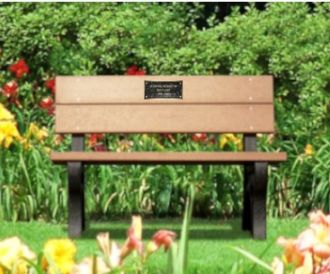 Traditional Memorial Park Bench 4 Foot Long with Plaque