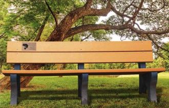 Traditional Memorial 6 Foot Long Park Bench with Laminate Plaque