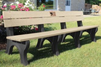 8 Foot Traditional Memorial Park Bench with Laminate Plaque