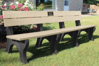 8 Foot Traditional Memorial Park Bench with Plaque
