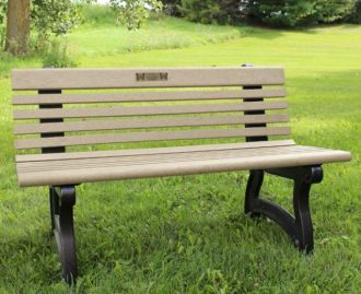 Willow 4 Foot Memorial Bench with Laminate Plaque