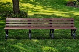 Willow 8 Foot Memorial Park Bench with Plaque 