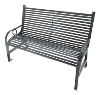 4 Foot Broadway Park Bench with Horizontal Slats