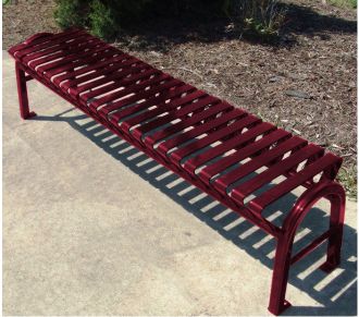 6 Foot Backless Bus Stop Bench, Heavy Duty