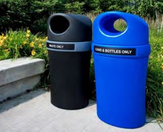 Infinite Elite 37.5 Gallon Recycling Trash Bin with Canopy