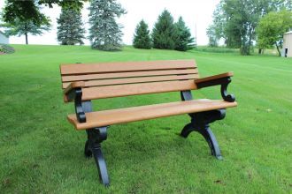 4 Foot Cambridge Park Bench with Armrest