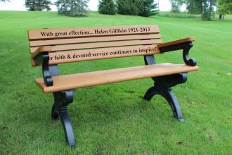 4 Foot Cambridge Memorial Park Bench with Armrest