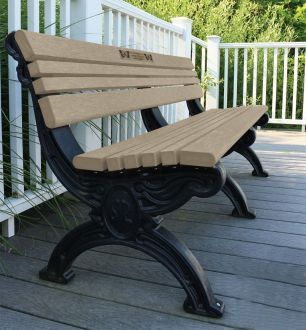  6 Foot Cambridge Memorial Bench with Laminate Plaque