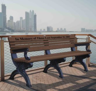 6 Foot Cambridge Memorial Park Bench With Arm Rest