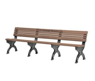 8 Foot Cambridge Memorial Park Bench Without Arm Rest