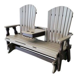 Fan back glider with cent consol