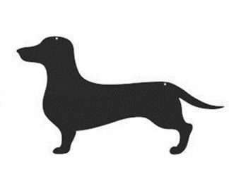 Dog Park Fence Hanger - Dachshund Silhouette