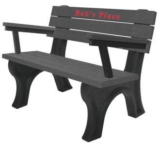4 Foot Deluxe Memorial Park Bench with Armrest