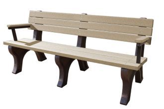 6 Foot Deluxe Park Bench with Armrest