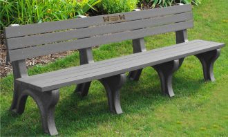 8 Foot Deluxe Memorial Park Bench with Laminate Plaque