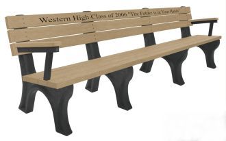 8 Foot Deluxe Memorial Park Bench with Armrest