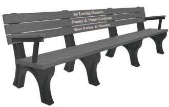 8 Foot Deluxe Memorial Park Bench with Arm Rest