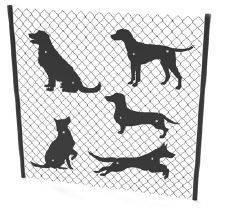 Dog Park Fence Hangers - Set of Classic Dog Silhouettes