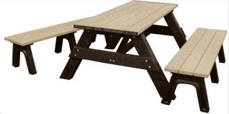 Deluxe 6 Foot Picnic Table with Detached Bench Seating