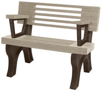 4 Foot Elite Park Bench with Arm Rest