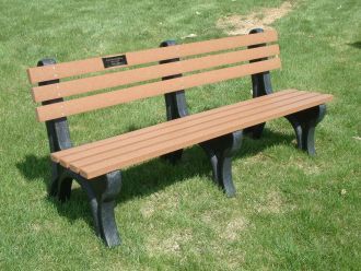 6 Foot EconoMizer Memorial Plastic Park Bench with Bronze Plaque