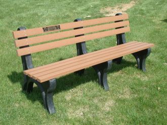 6 Foot EconoMizer Memorial Plastic Park Bench with Laminate Plaque