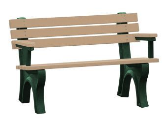 4 Foot EconoMizer Park Bench with Armrest