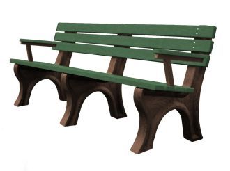 6 Foot EconoMizer Plastic Park Bench with Arm Rest