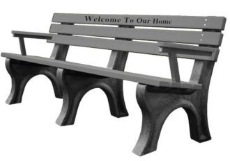 6 Foot EconoMizer Plastic Memorial Park Bench with Arm Rest