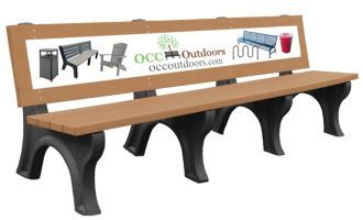 8 Foot Advertising Bench Made of Recycled Plastic
