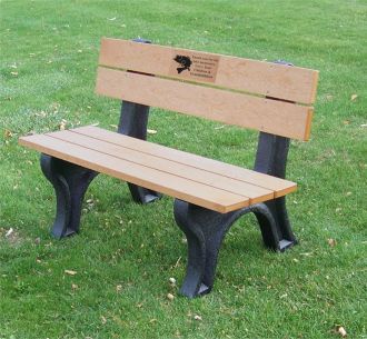 4 foot EconoMizer Traditional Memorial Park Bench with Laminate Plaque