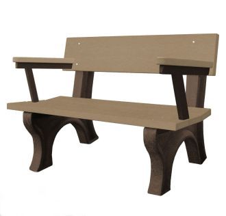 4 Foot Landmark Park Bench with Armrest