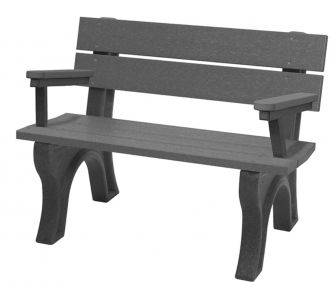 4 Foot Econo Mizer Traditional Plastic Park Bench with Arm Rest