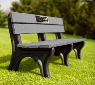 6 foot Economizer Traditional Memorial Park Bench with Bronze Plaque