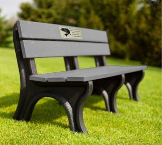6 foot Economizer Traditional Memorial Park Bench with Laminate Plaque