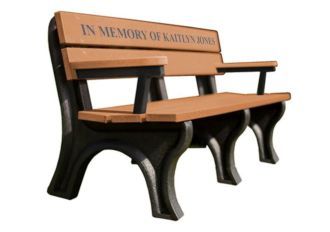 6 Foot EconoMizer Traditional Memorial Park Bench with Arm Rest