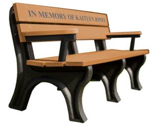6 Foot EconoMizer Traditional Memorial Park Bench with Arm Rest